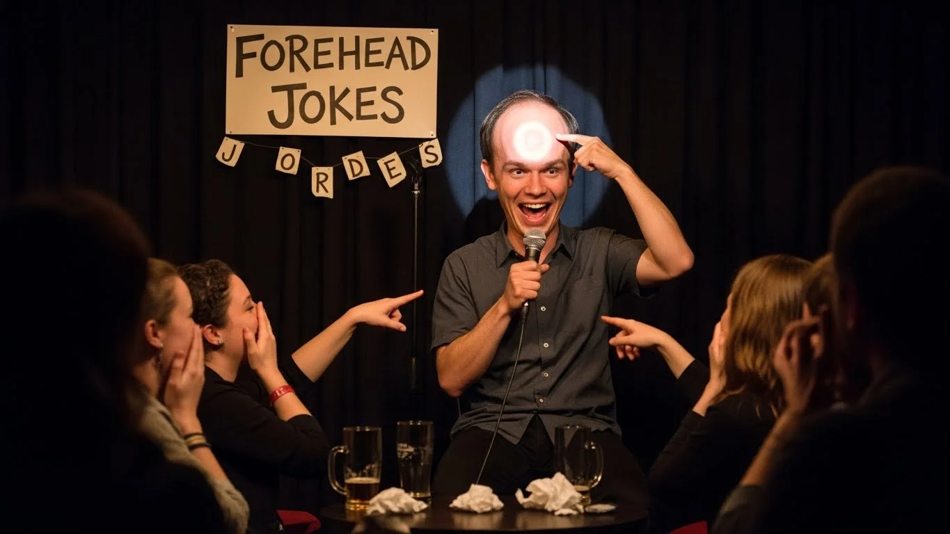 Forehead jokes
